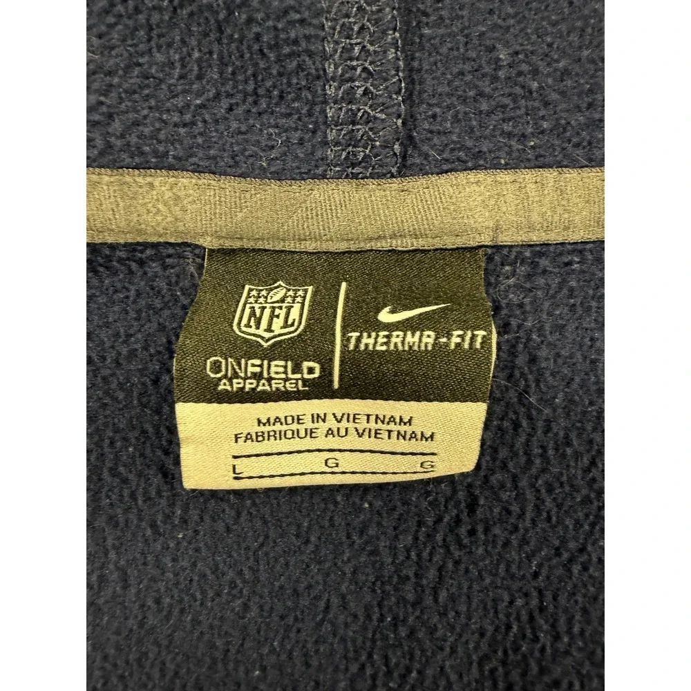 Nike Mens Los Angeles Rams Therma-FIT Full Zip Hoodie Navy Blue L 748069-419